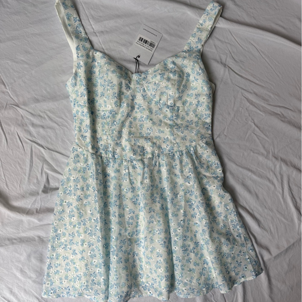 Princess Polly Blue and White Floral Dress